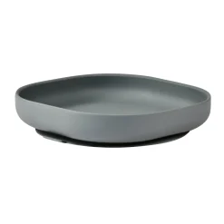 Assiette silicone ventouse Gris minéral
