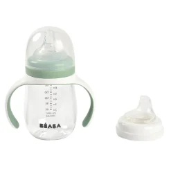 Biberon d'apprentissage 2 en 1 - 210ml Vert sauge