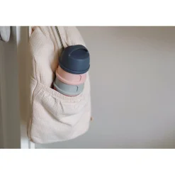 Boîte doseuse de lait 4 compartiments empilables Gris/Rose