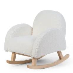 Chaise A Bascule Pour Enfants - Teddy - Ecru Naturel