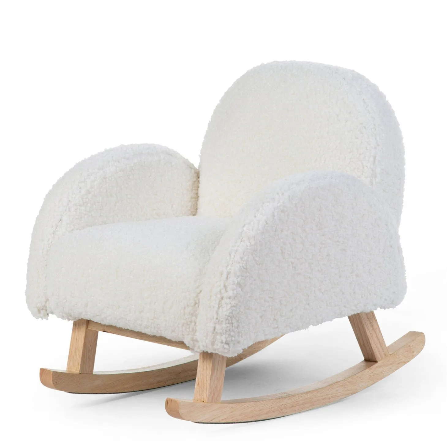 Chaise A Bascule Pour Enfants - Teddy - Ecru Naturel