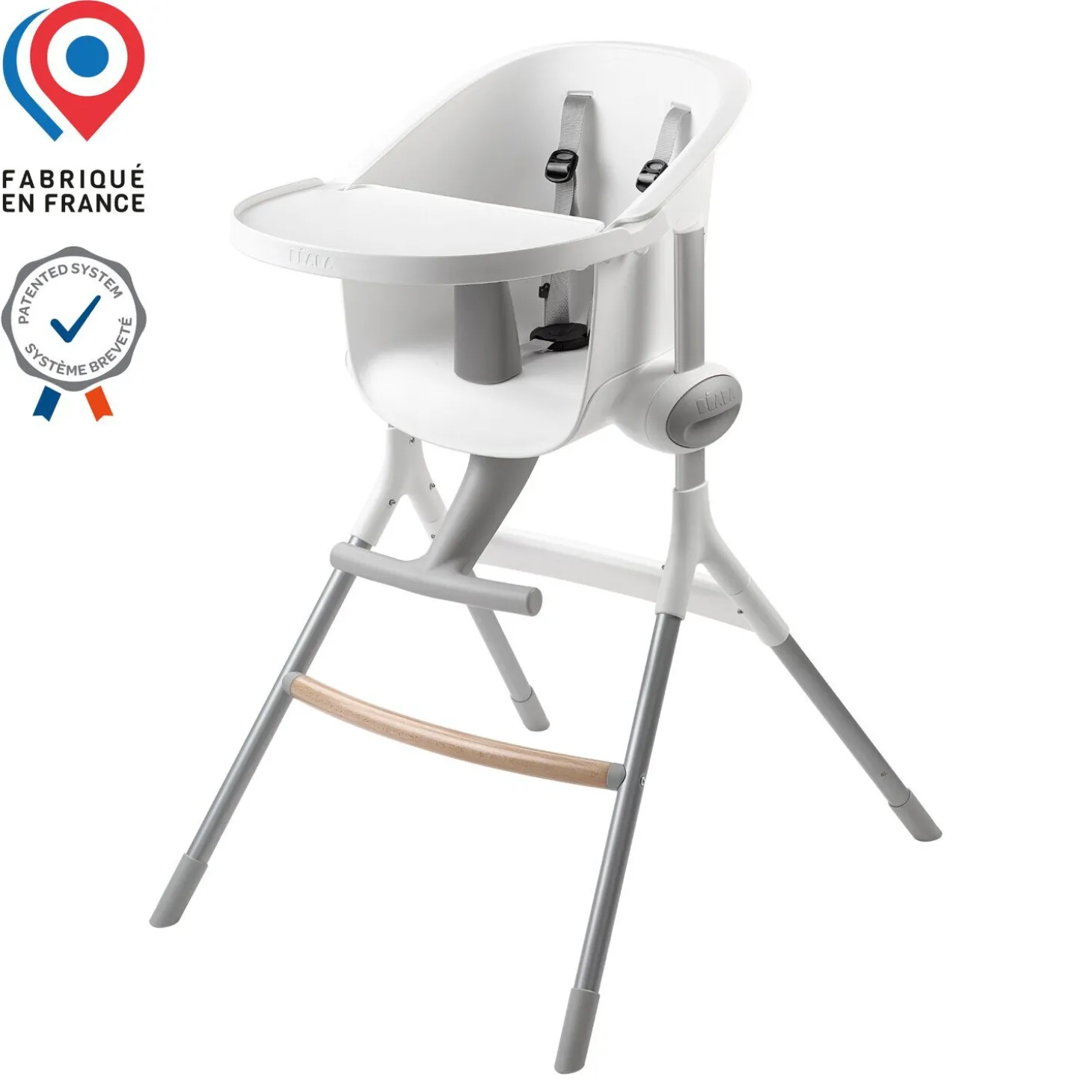 Chaise haute évolutive Up and Down® Blanc/Gris