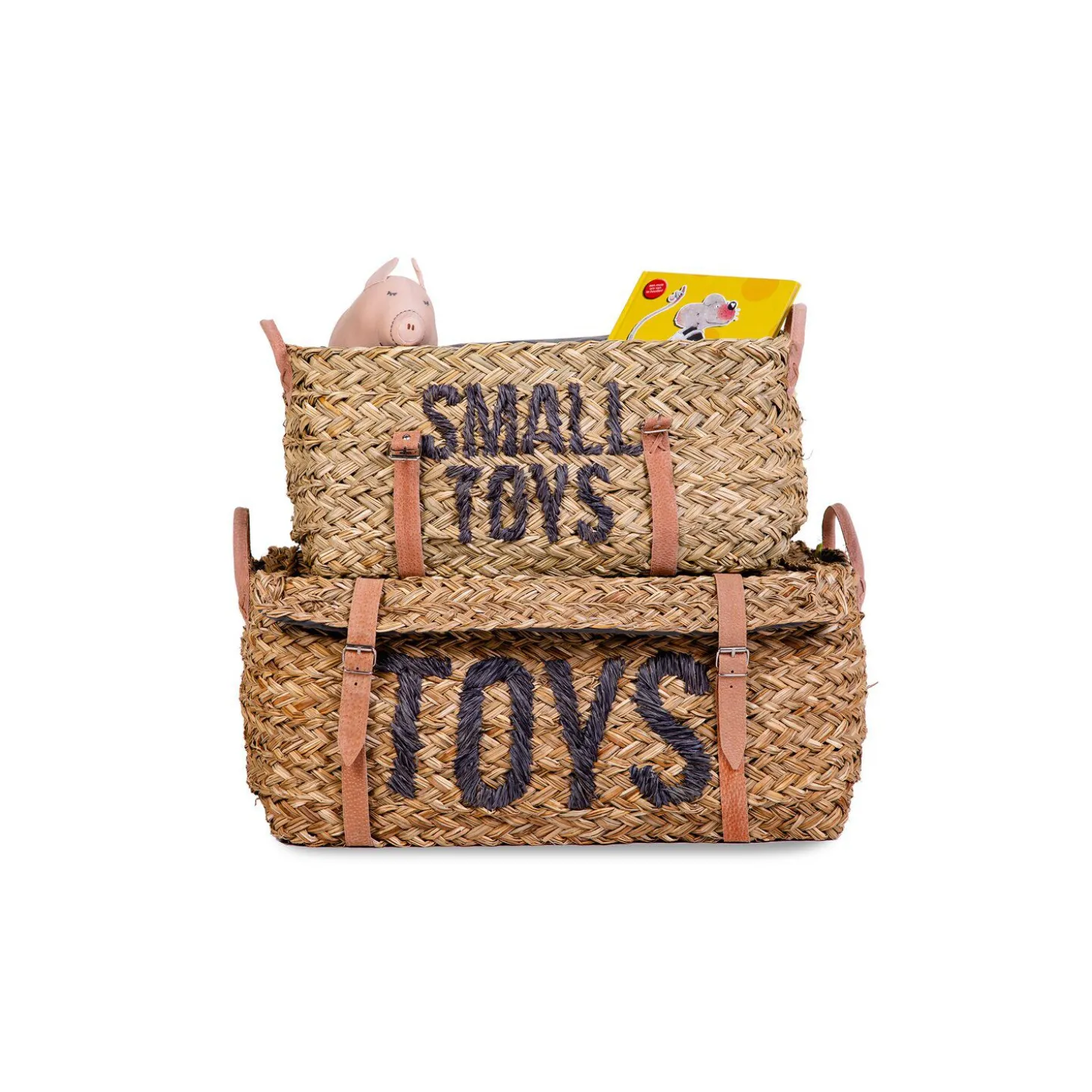 Coffre à jouets en rotin Anthracite 2pcs