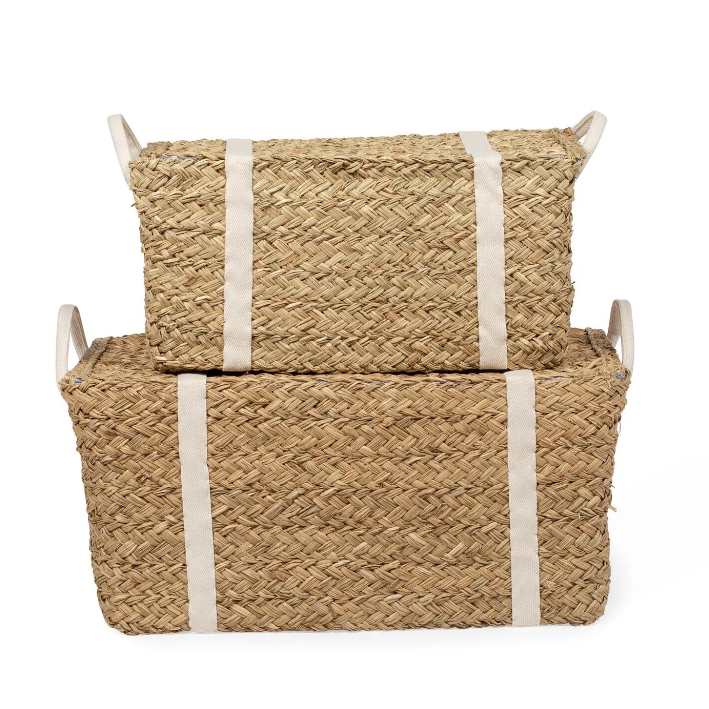 Coffre à jouets en rotin jaune 2pcs