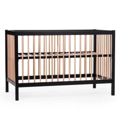 COT 97 - Lit de bébé - 120x60Cm – Noir Naturel
