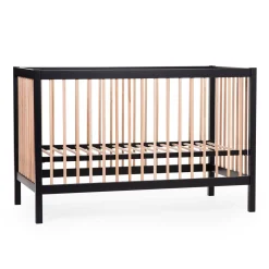 COT 97 - Lit de bébé - 120x60Cm – Noir Naturel