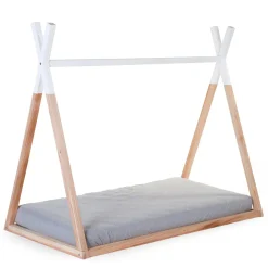 Lit Tipi - 70x140 Cm - Bois - Naturel Blanc