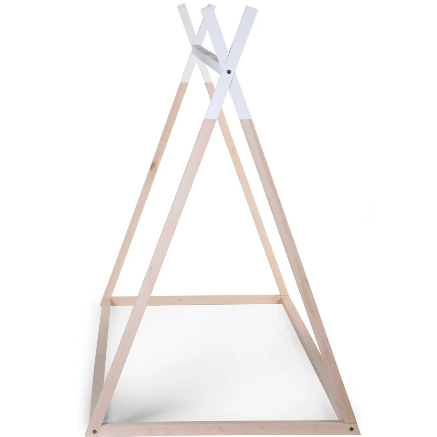 Lit Tipi Junior - 90x200 Cm - Bois - Naturel Blanc