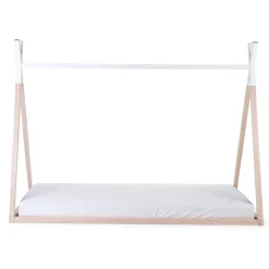 Lit Tipi Junior - 90x200 Cm - Bois - Naturel Blanc