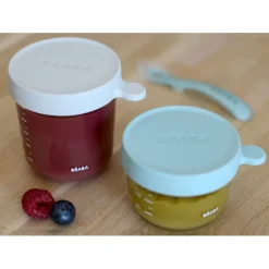 Lot 2 portions verre 150 et 250ml Vert clair/Gris clair