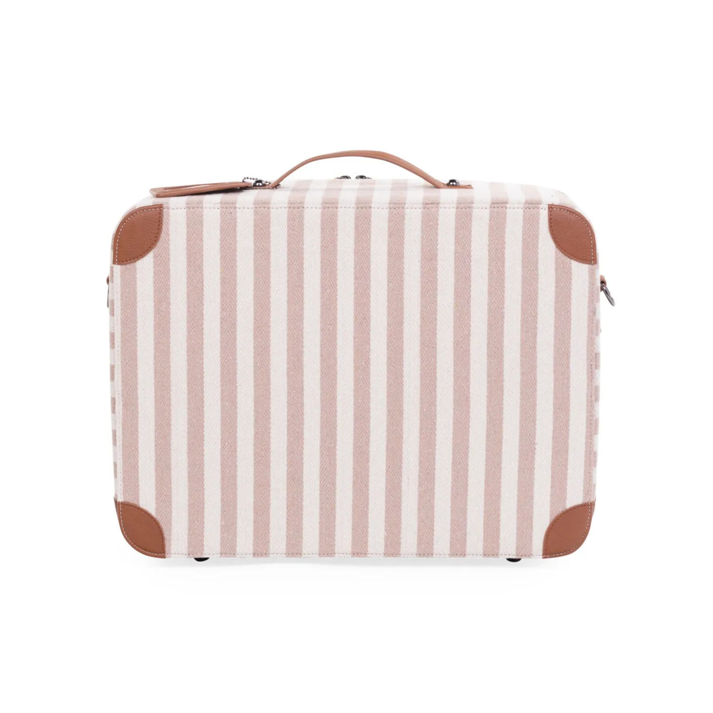 Mini Traveller Kids Suitcase - Rayures - Nude/Terracotta