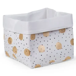 Panier De Rangement - 32x32x29 Cm - Toile - Gold Dots