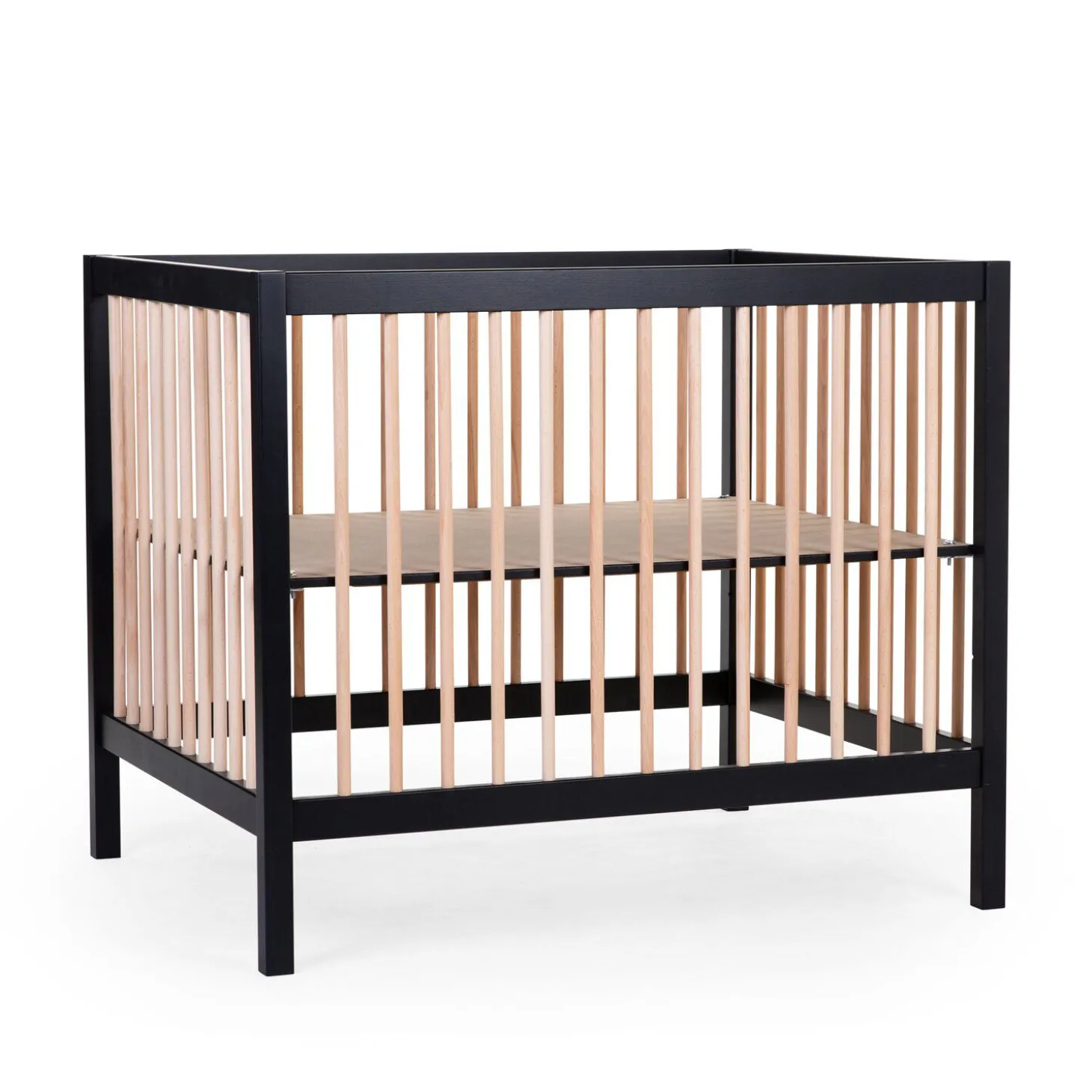 Parc 97 + Roues - 95x75 Cm - Bois - Noir / Naturel