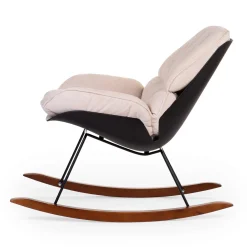 Rocking Chaise A Bascule Lounge - Noir/Ecru