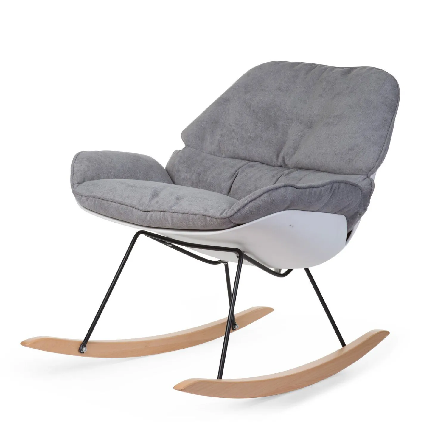 Rocking Chaise A Bascule Lounge - Blanc Gris