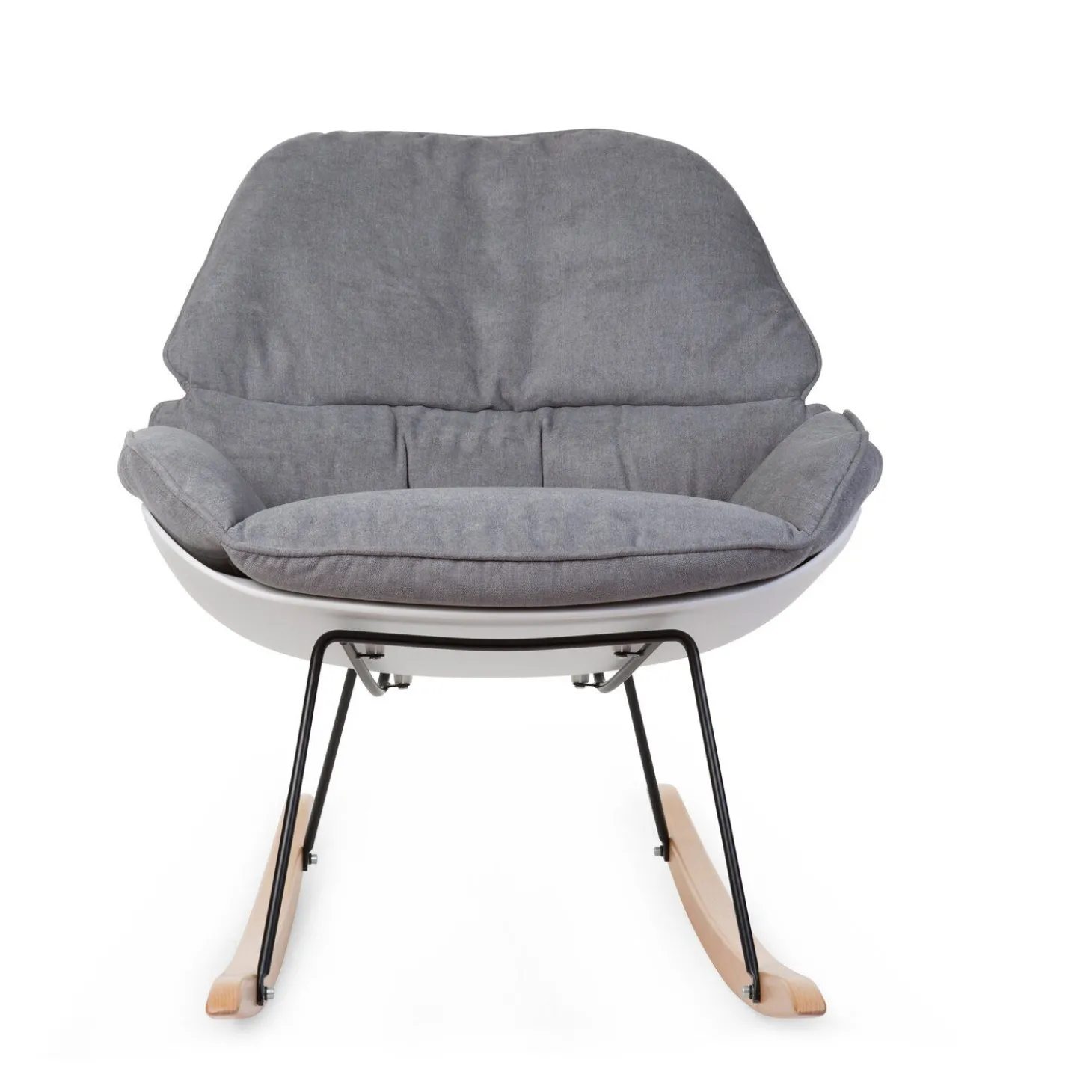 Rocking Chaise A Bascule Lounge - Blanc Gris