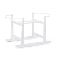 Support à bascule panier à moïse en bois blanc